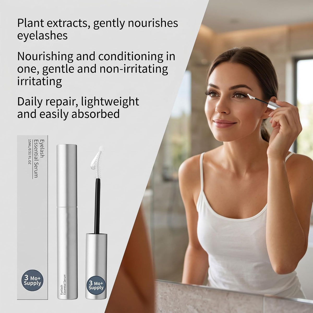 Natural curling eyelash essence, fuller eyelashes, daily eyelash care